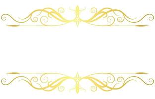 Lines for baroque vintage text Golden design, free space for text, frame vector