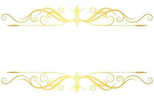 Lines for baroque vintage text Golden design, free space for text, frame vector