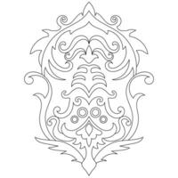 alfombra componentes negro rayas. alfombra oriental ornamento con floral motivos indio diseño elemento para alheña tatuaje, adulto colorante libro, saludo tarjeta, Boda invitación o spa belleza volantes. vector