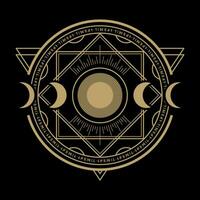 mysterious abstract golden sacred magical circle symbol vector