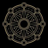 mysterious abstract golden sacred magical circle symbol vector