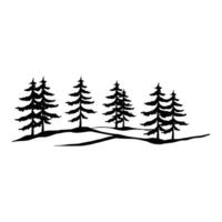 Evergreen Pine Trees Silhouette. Winter  Christmas and New Year design elements. Christmas trees vector