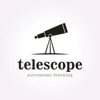 simple telescope logo icon design, scope illustration vector