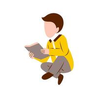 Illustration Of Man Reading Book vector