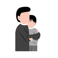 un padre consolando su hijo vector