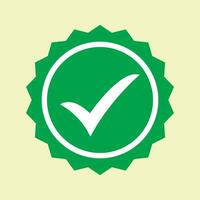 Quality guarantee icon, check mark in seal icon. vector