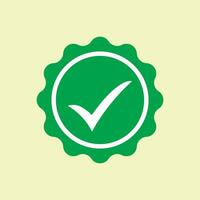 Quality guarantee icon, check mark in seal icon. vector