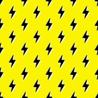 Thunder vector seamless pattern, wallpaper. Bolt symbol pattern. Yellow  seamless pattern with electric lightning bolts.