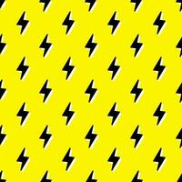 Thunder vector seamless pattern, wallpaper. Bolt symbol pattern. Yellow  seamless pattern with electric lightning bolts.