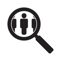 Search job vacancy icon. Symbol of finding a job to do business, Loupe career vector illustration on isolated background. Find people employer business concept.