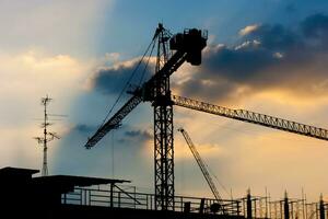 Industrial construction cranes photo