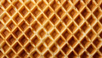 top view of food waffel texture background close up, wafer texture backgroud photo