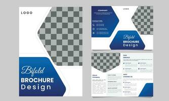 Business bifold brochure design template Free Vector