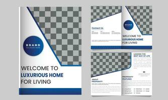 Real estate or construction  bifold business brochure Free vector