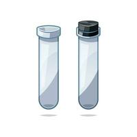 Empty glass test tube vector isolated on white background.