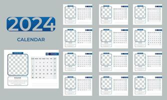 diseño modelo de escritorio calendario 2024 gratis vector