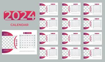 diseño modelo de escritorio calendario 2024 gratis vector