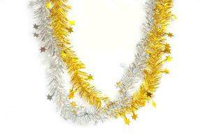 gold and silver ribbon for christmas decorate photo