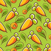 Vector pattern with carrots in a cute cartoon style.