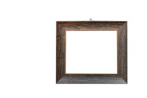 Wooden frame on white background photo