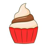 Chocolate cupcake icon vector