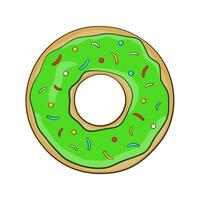 Green donut. Cartoon vector