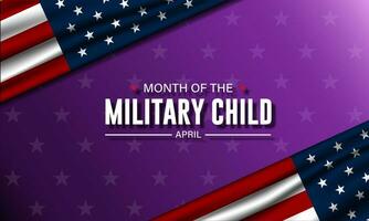 Month Of the Military Child Is April Background Vector Illustration