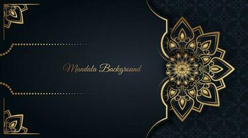 Black luxury background  with mandala ornament vector