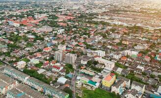 bangkok city Thailand in Aerial view at evening light photo