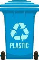 el plastico texto azul basura compartimiento vector ilustración aislado en blanco antecedentes