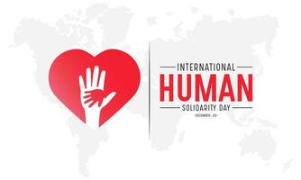 International Human Solidarity Day is observed every year on December 20. Vector template for banner, greeting card, poster with background. Vector illustration.