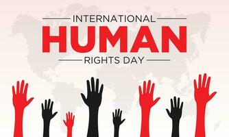 Human rights day is observed every year on december 10. Vector illustration on the theme of international human rights day. Template for banner, greeting card, poster with background.