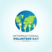 International volunteer day is observed every year on the 5th december . Vector template for banner, greeting card, poster with background. Vector illustration.