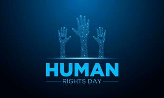 Human rights day is observed every year on december 10. Vector illustration on the theme of international human rights day. Template for banner, greeting card, poster with background.