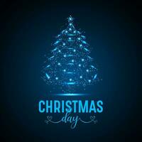 Merry christmas and new year, Merry christmas day. Geometric shape futuristic polygonal vector of christmas tree in the form of a starry sky space.