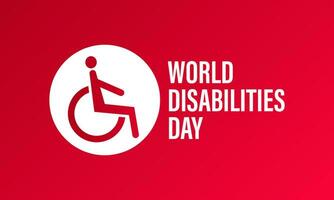 International day of disabled persons is celebrated every year on december 3. World disabilities day. Vector template for banner, greeting card, poster with background. Vector illustration.