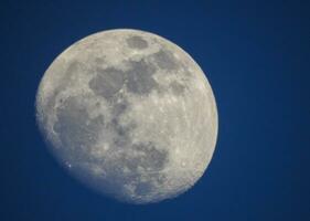 Phase of the moon in daytime. photo