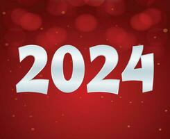 2024 New Year Holiday Design Gray Abstract Vector Logo Symbol Illustration With Red Background