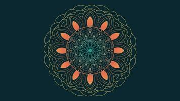 Abstract round minimalist Mandala in dark background for your festival project. vector