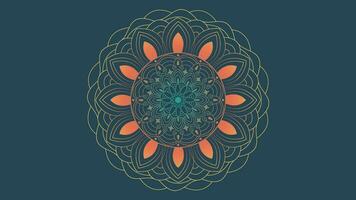Abstract round minimalist Mandala in dark background for your festival project. vector