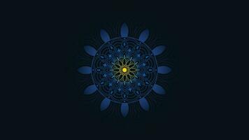 Abstract round minimalist Mandala in dark background for your festival project. vector