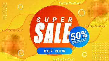 Super Sale Discount Template Banner Background Promotion vector