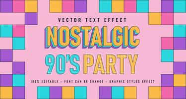 Retro Nostalgic Text  Effect vector