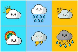 cute cloud emoji emotion vector