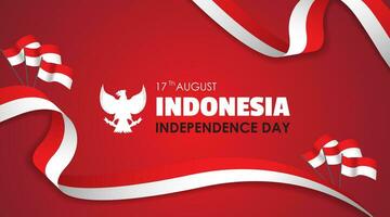 celebrando indonesio independencia día póster modelo vector