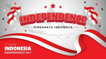 celebrando indonesio independencia día póster modelo vector