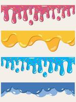 Divider Header for App, Banners or Posters. Set of Template Dividers Shapes for Website. Curve Lines, Drops, Wave Collection of Design Element for Top, Bottom Page Web Site. Vector Illustration.