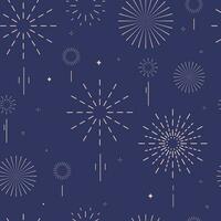 firework seamless pattern in night.Editable vector illustration for postcard,banner