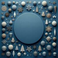 AI generated ai generative, podium display for Merry Christmas or happy New Year background photo