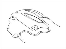 un bicicleta casco continuo línea dibujo vector